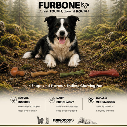 FURBONE Nylon-Hundekauspielzeuge mit Geschmack 4er-Pack, Knochen für kleine & mittelgroße Hunde