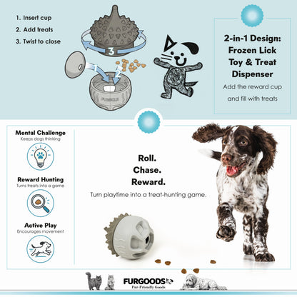 FURSICLE Pro Frozen Dog Treat Toy, befüllbarer Enrichment-Leckball mit Schale